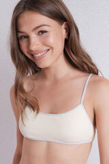 HI&BYE Sárga melltartó top kivehető kosarak rávasalt mintás