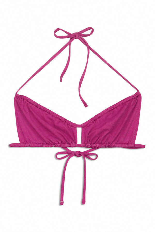 Women'secret Roze svetlucavi nabrani gornji deo bikinija Roze