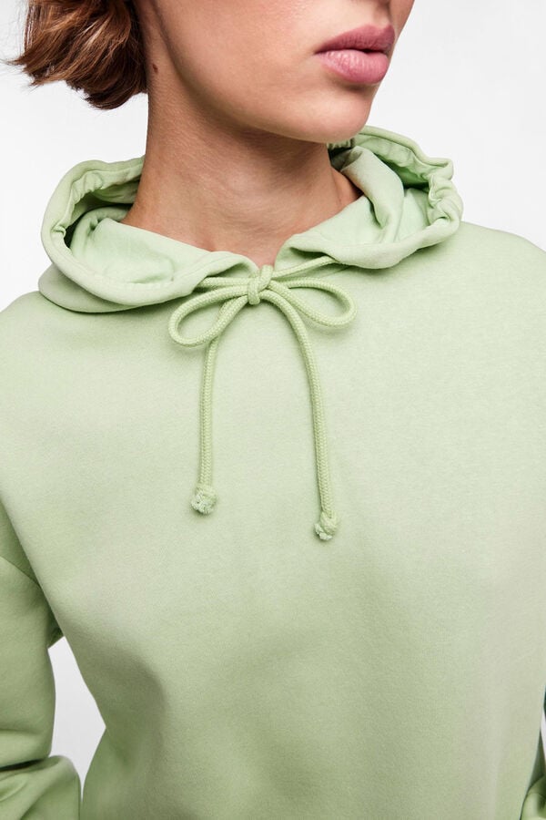 Womensecret Sudadera básica con capucha verde