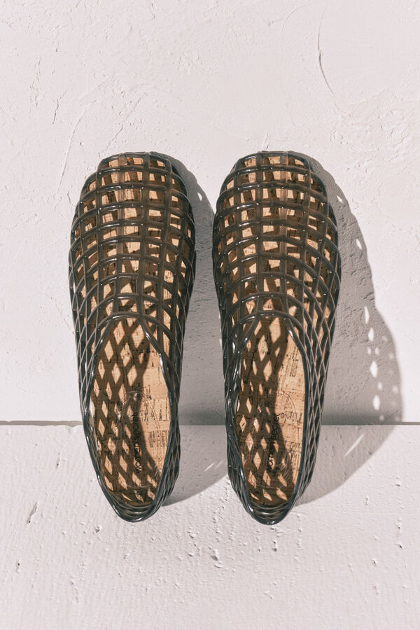 Women'secret Crne mrežaste jelly sandale Crna