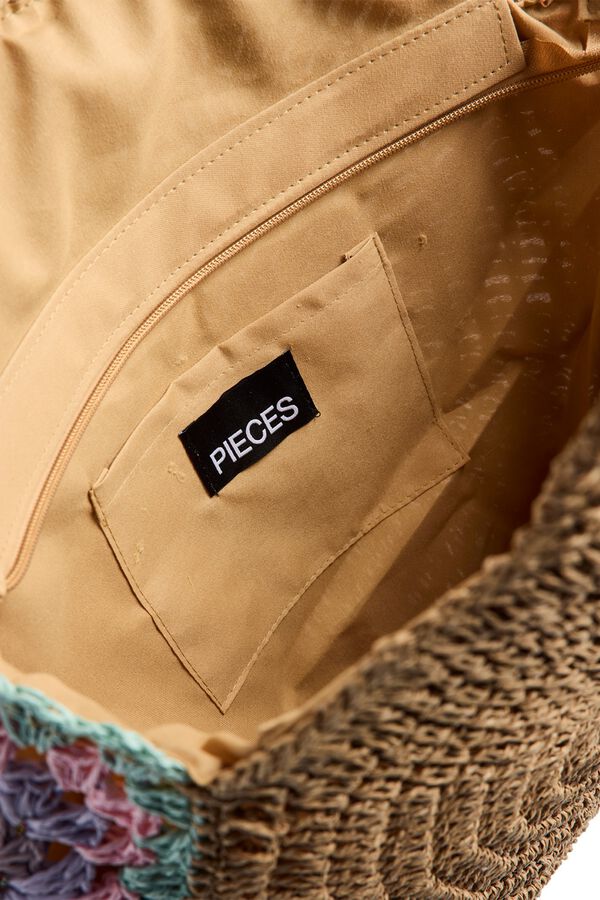 Pieces Bolso Paperstraw cremallera nude