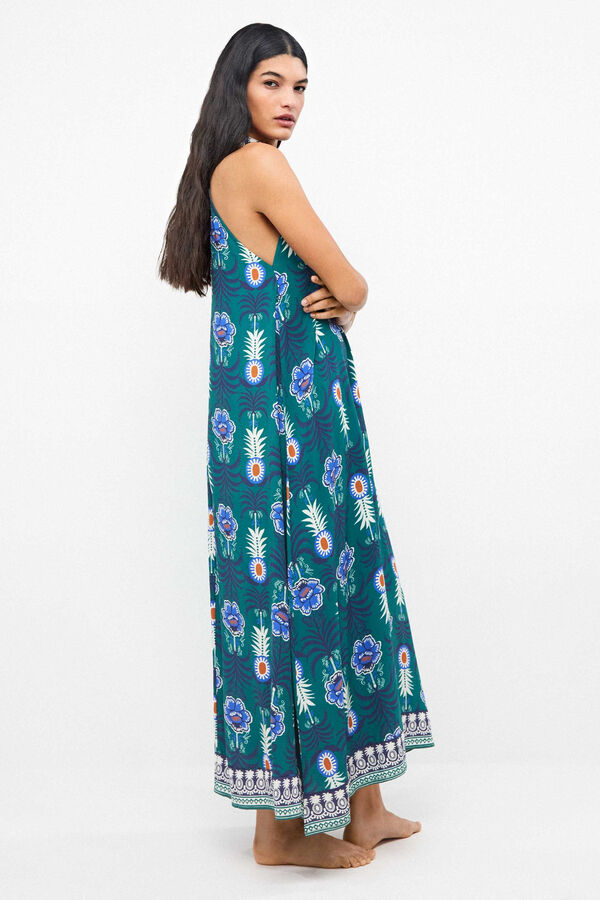 Gisela Anan&aacute;szmint&aacute;s nyakp&aacute;ntos ruha feh&eacute;r