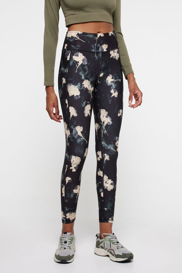 Only Play Legging estampado flores azul