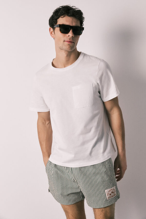 Women'secret Ba&ntilde;ador hombre estampado rayas verdes verde