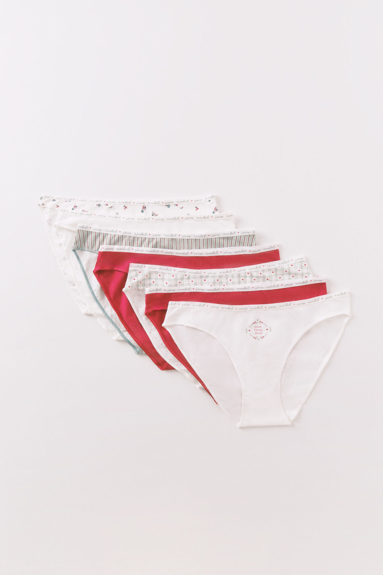 Women'secret Paket od 7 klasičnih pamučnih gaće sa božićnim printom