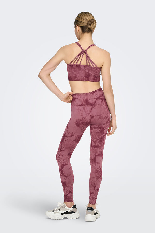 Only Play Soutien desportivo sem costura tie dye rosa