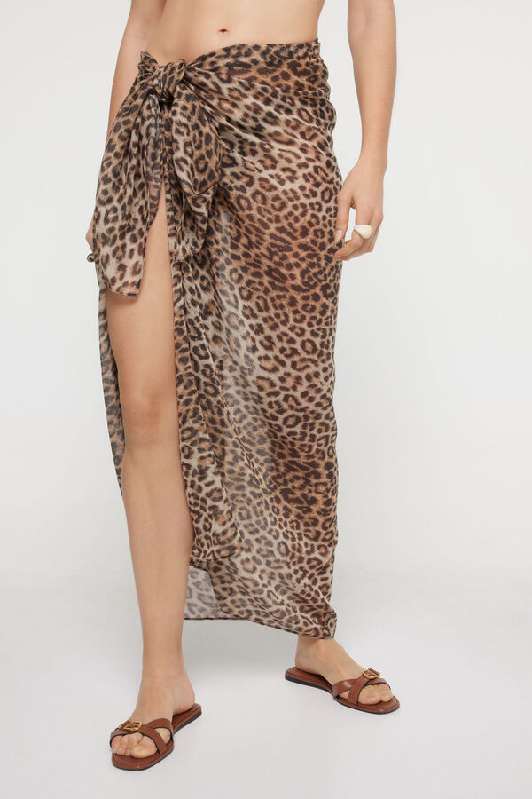 Womensecret Printed multipurpose sarong. marron