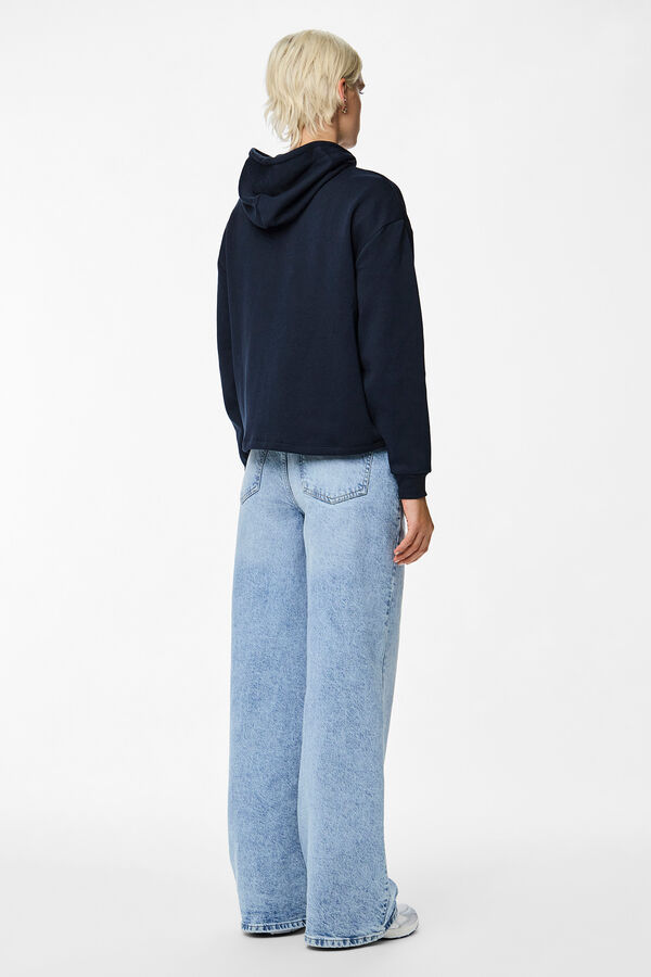 Pieces Sweatshirt com capuz azul