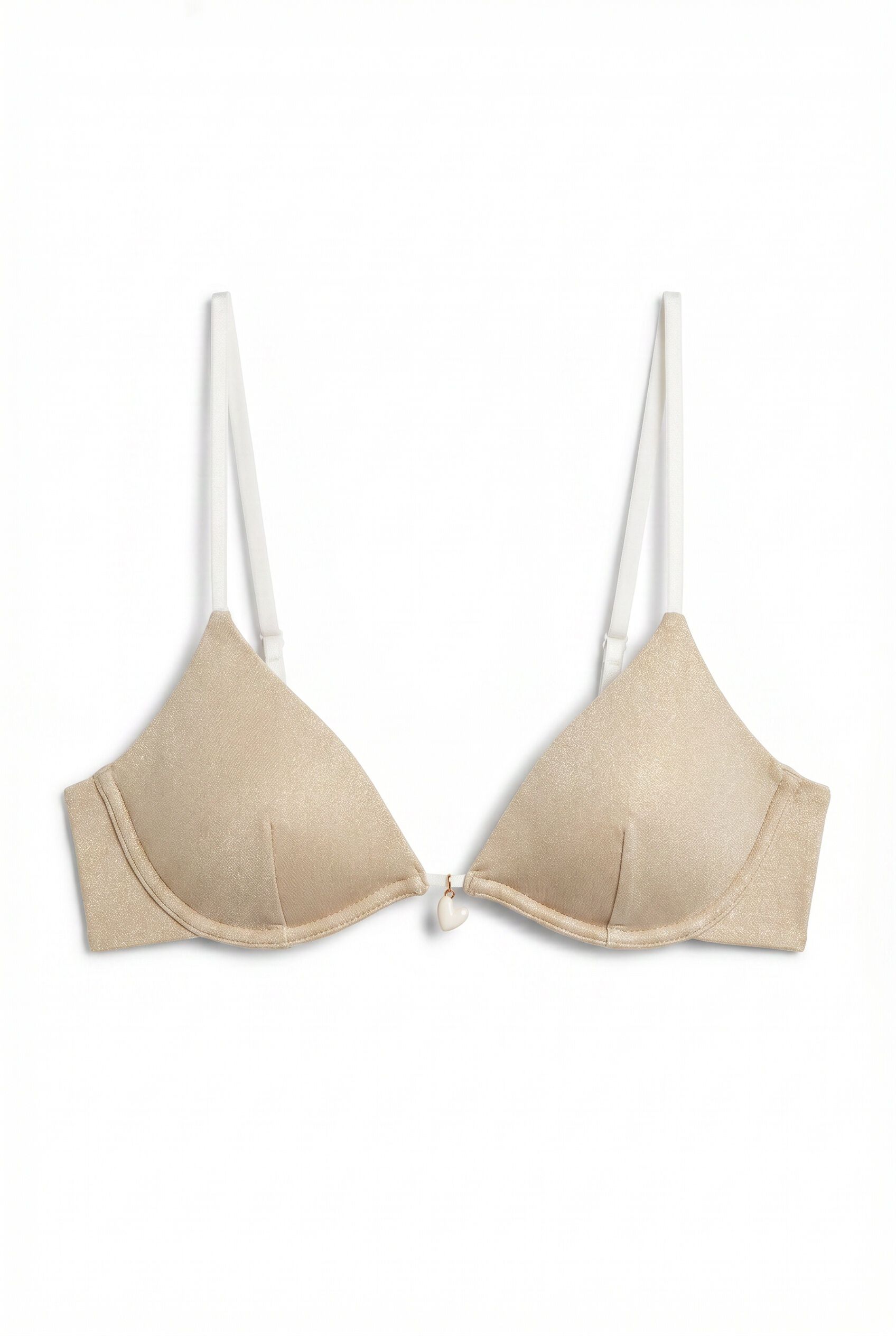 Women'secret Nude lurex trouglasti top bikinija sa dubokim izrezom