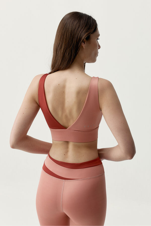 Born Living Yoga Top desportivo Kate coral/vermelho estampado