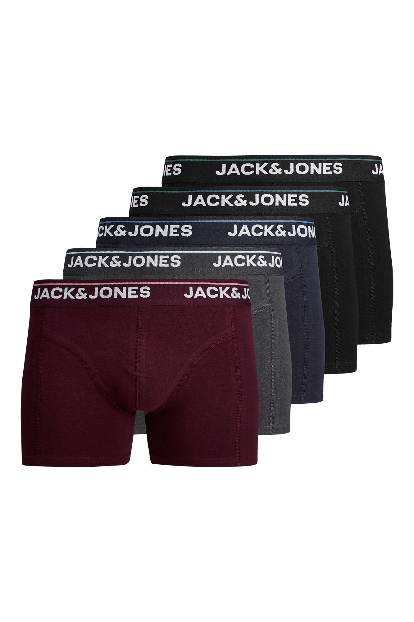 Jack & Jones Pack 5  boxer combinado algod&oacute;n