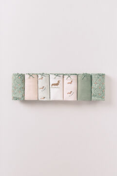 Women'secret 7 roze i zelenih pamučnih tanga gaćica