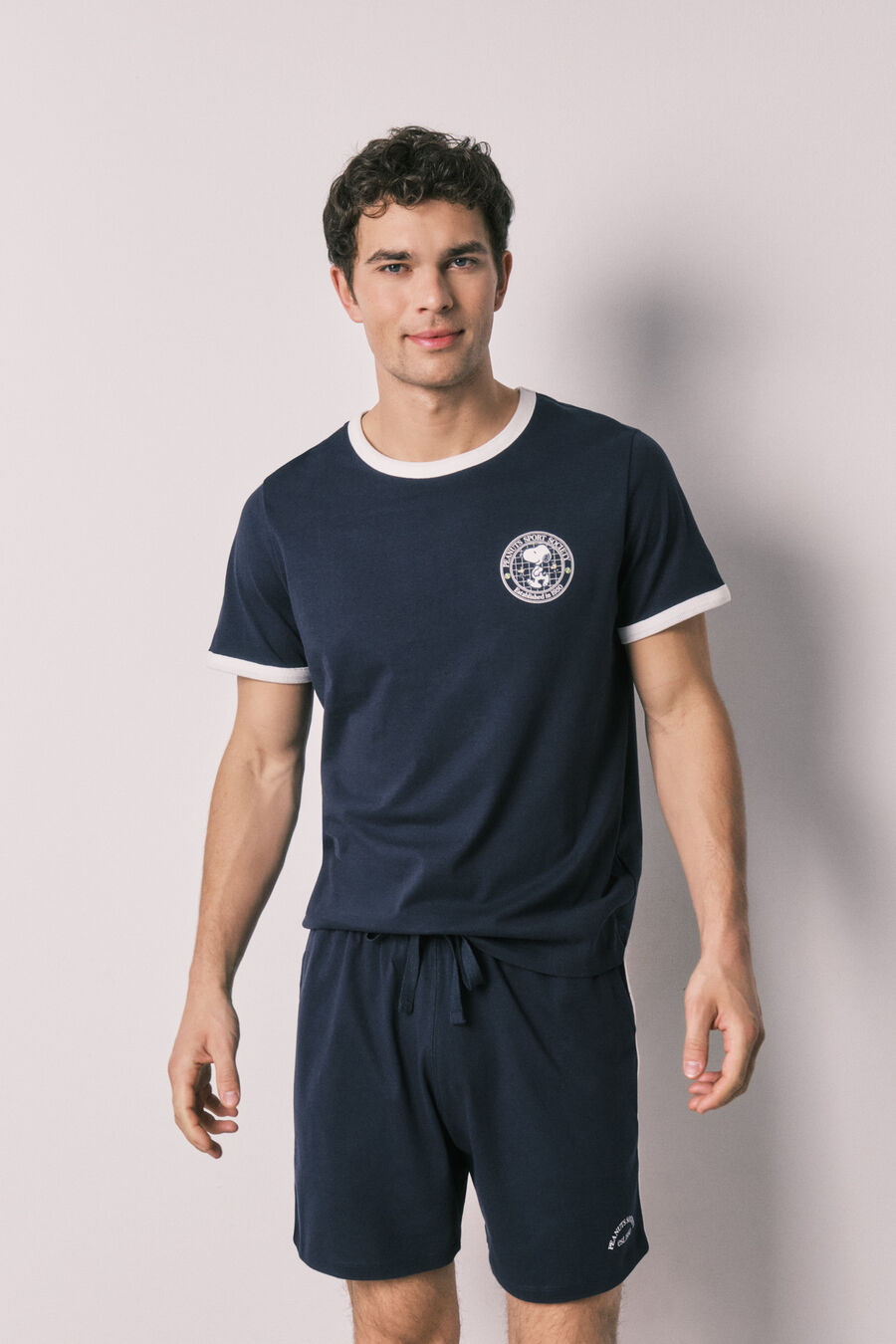 Pijama corto hombre 100% algodón Snoopy