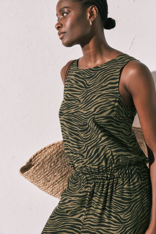 Women'secret Dugi kombinezon animal print Crna