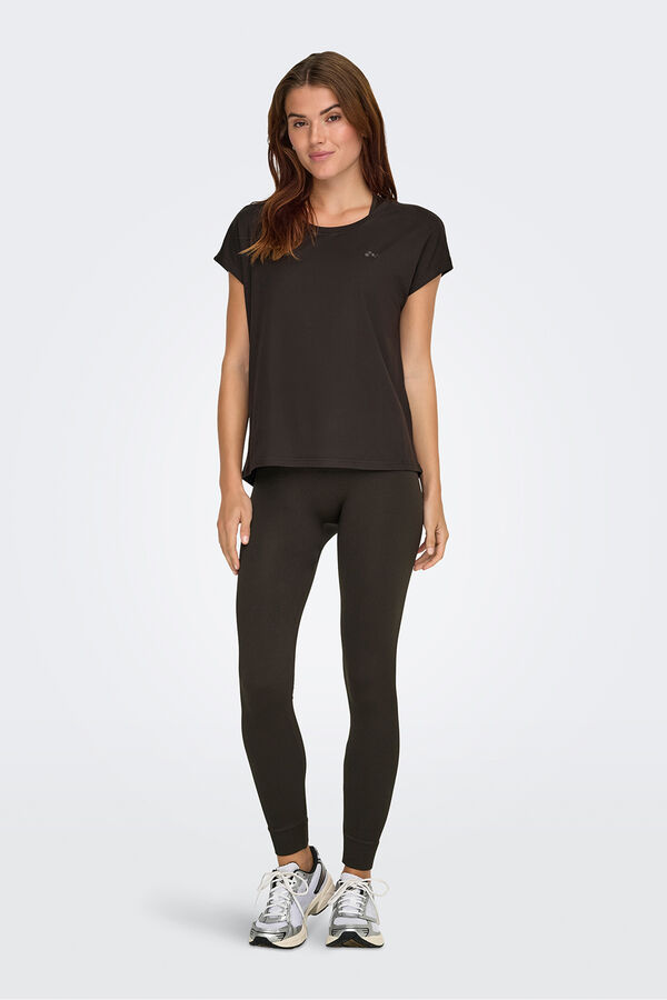 Only Play T-shirt desportiva de manga curta castanho