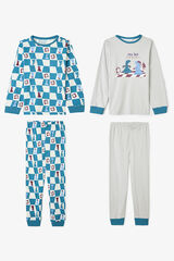 Penti Boys Chess Time Dinosaur Patterned Long Sleeve 2-Piece Pajama Set printed