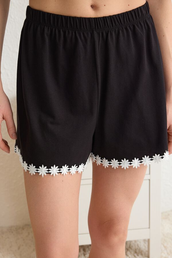 Trendyol Conjunto de pijama bies flores negro