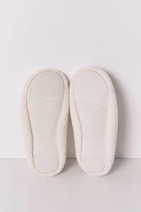 Women'secret Mifi baletanke sobne papuče od jagnjeće krzno  Bež