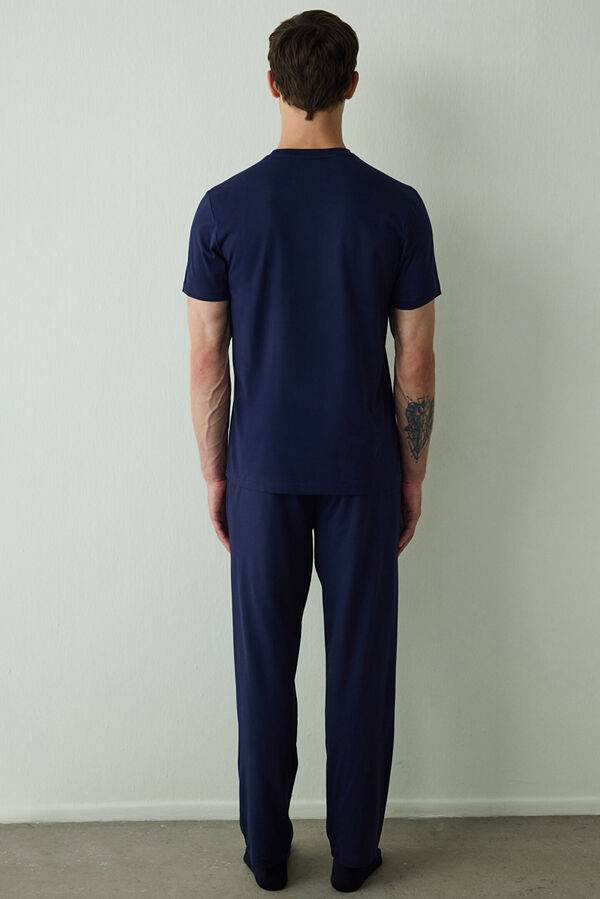 Penti Conjunto de pijama de manga corta de algod&oacute;n "Never" para hombre azul