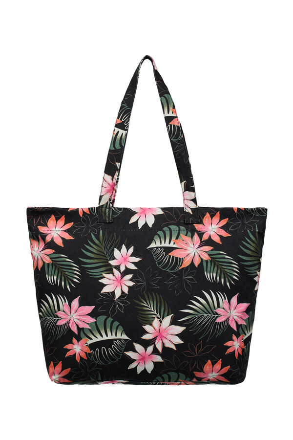 Roxy Bolsa tela grande flores tropical gris