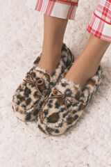 Women'secret Kućne papuče mokasine sa životinjskim printom Print