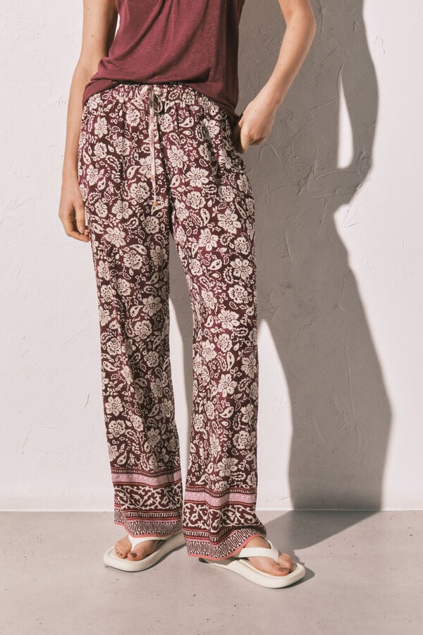 Women'secret Duge pantalone sa boho printom Print