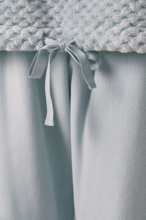 Women'secret Long green fleece border print pyjamas Print