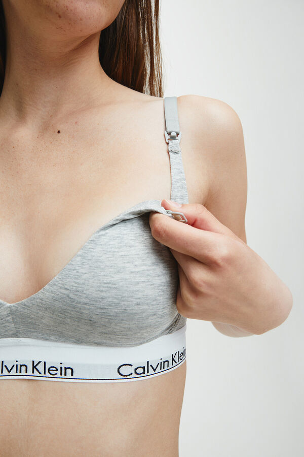 Calvin Klein Modern Cotton Maternity Nursing Bralette In Grey