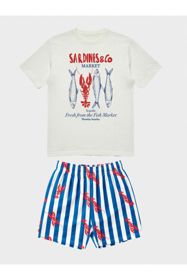 Gisela F&eacute;rfi tenger&eacute;sz mint&aacute;s pizsama feh&eacute;r