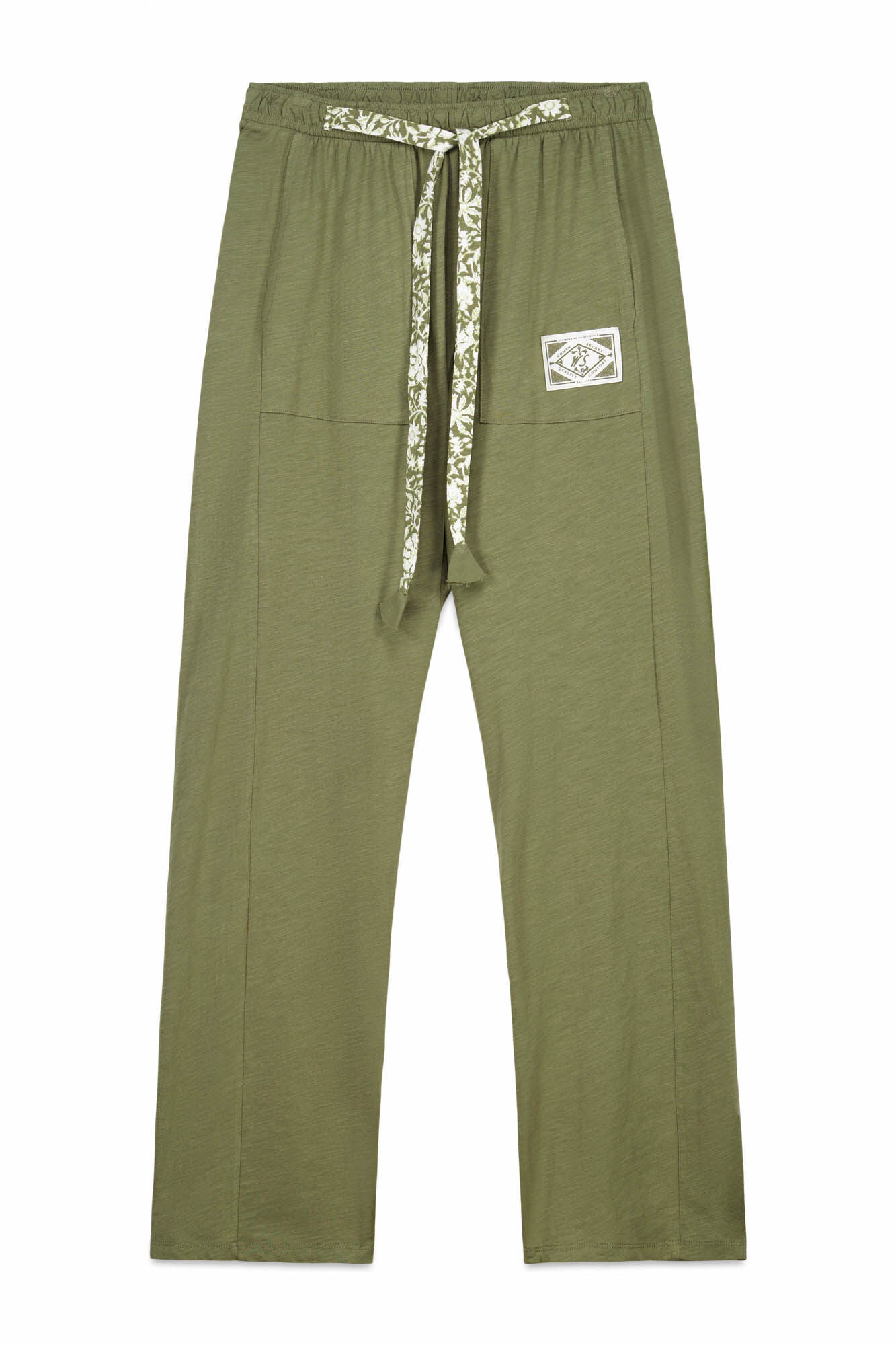 Women'secret Zelene pamučne duge pantalone