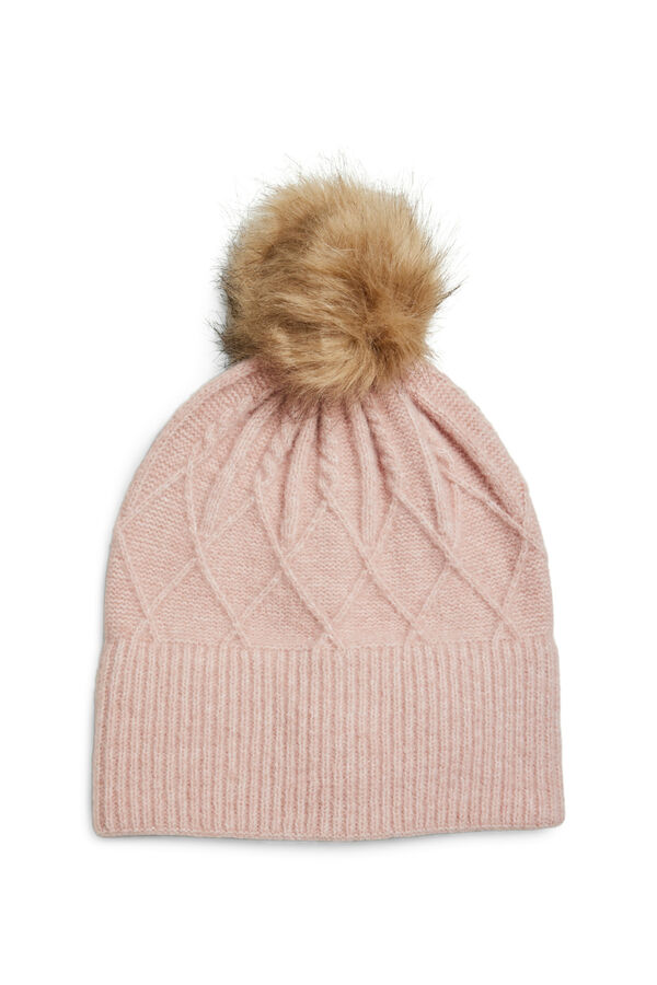 Pieces Knit beanie hat pink