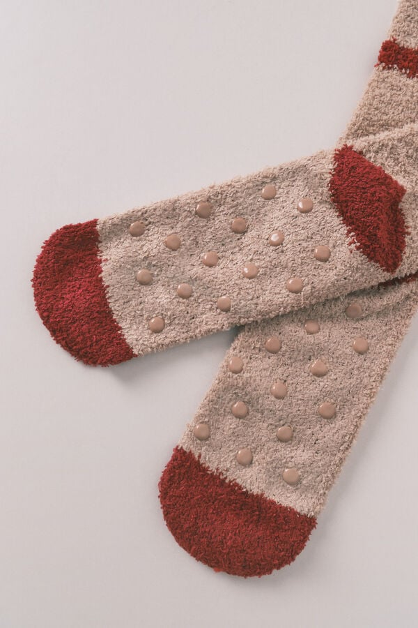 Women'secret Duge čarape sa 3D printom jelena Bež