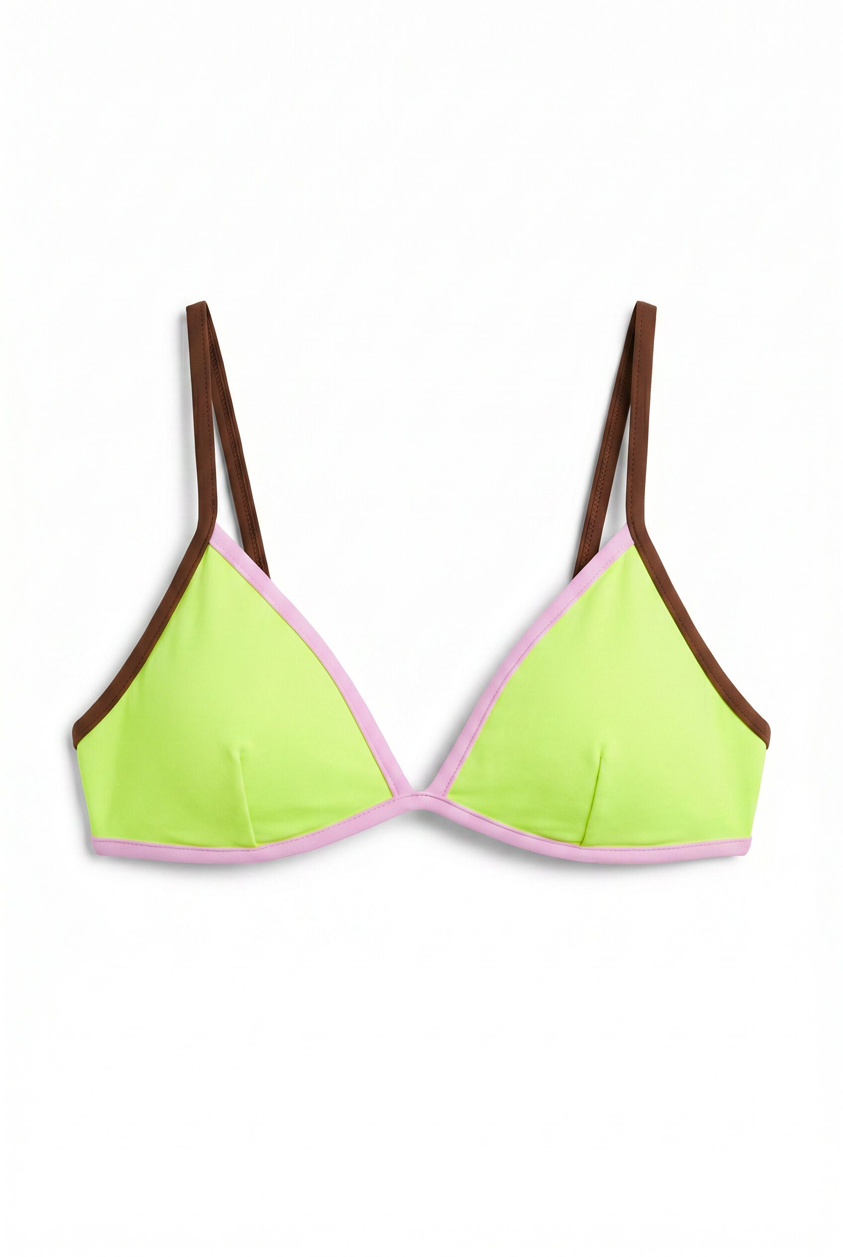 HI&BYE Žuti trouglasti top bikinija sa fiksnom korpom