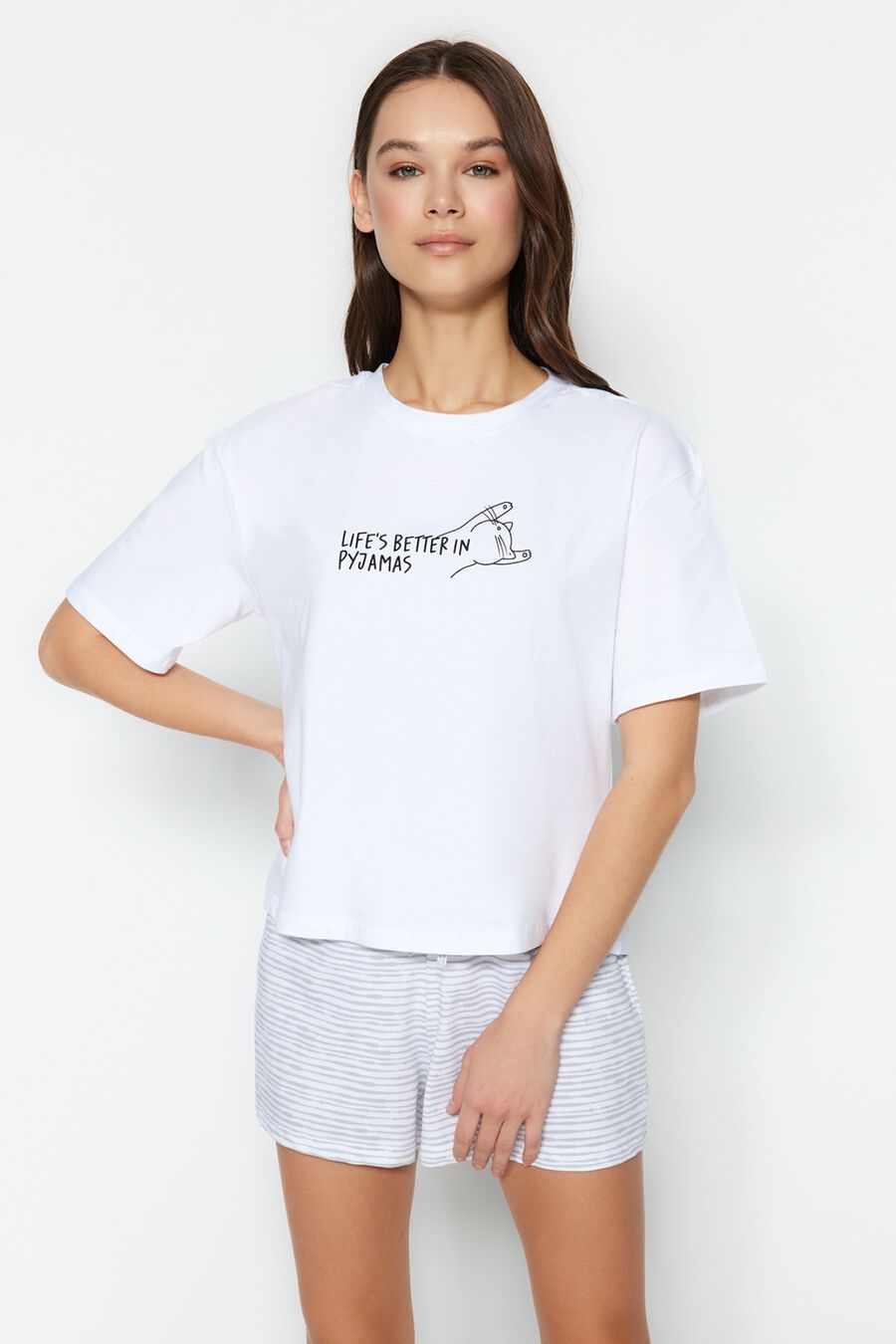 Pijama de punto a rayas