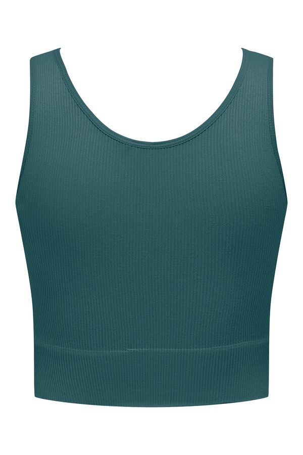Only Play Top crop desportivo sem costura verde