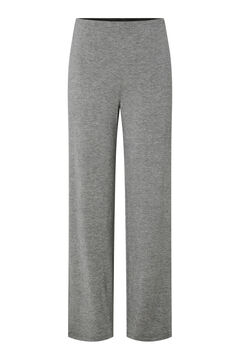 Pieces Cal&ccedil;a confort&aacute;vel de malha fina para mulher cinzento