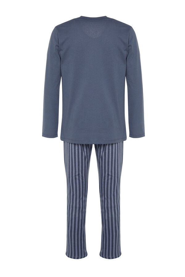 Trendyol Regular fit print jersey-knit pyjamas in light blue  Plava