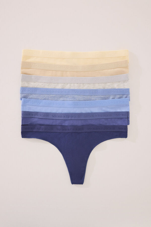 Women'secret Pakovanje od 7 plavih pamučnih japanki Print