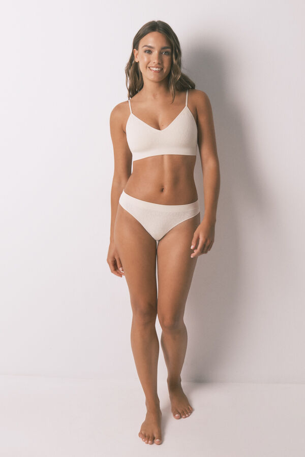 Women'secret PRIRODNI bez šavova top sa životinjskim printom bež Braon