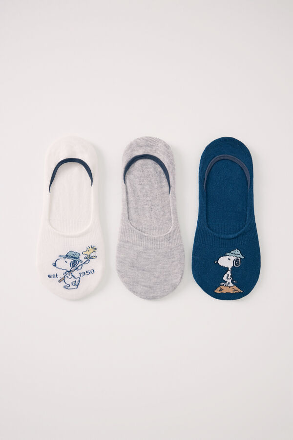 Women'secret Pack 3 calcetines invisibles algod&oacute;n Snoopy estampado