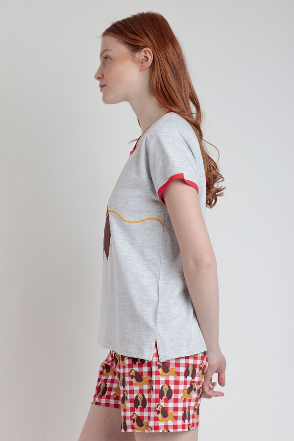 Admas Pijama curto feminino Ladynd the Tramp Disney vermelho