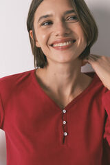 Women'secret Majica dugog rukava od 100% pamuka crvene boje Crvena