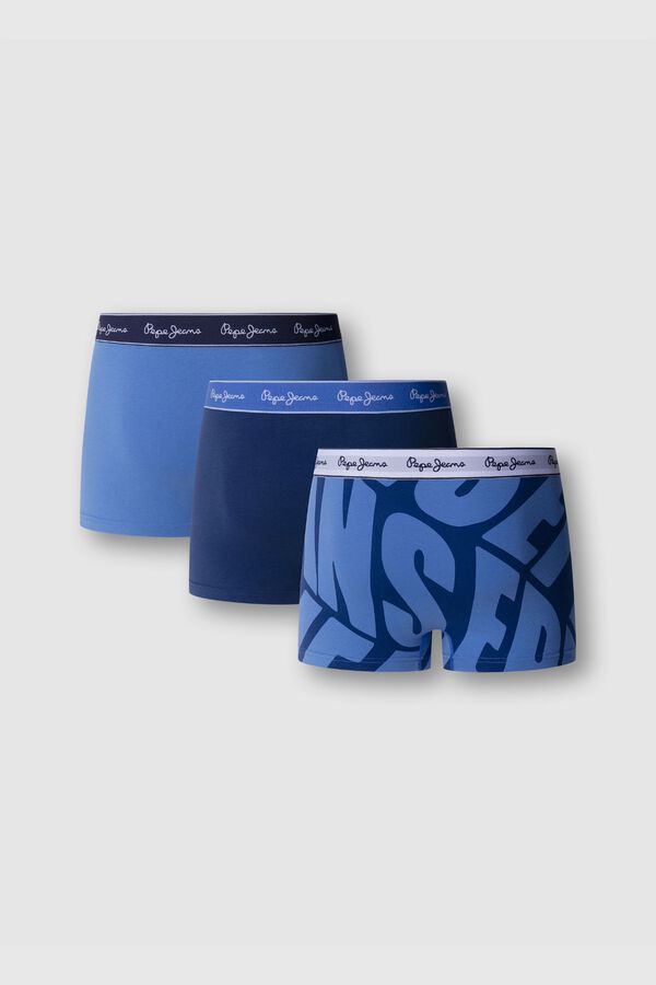 Pepe Jeans Pack 3 boxer liso y logo azul
