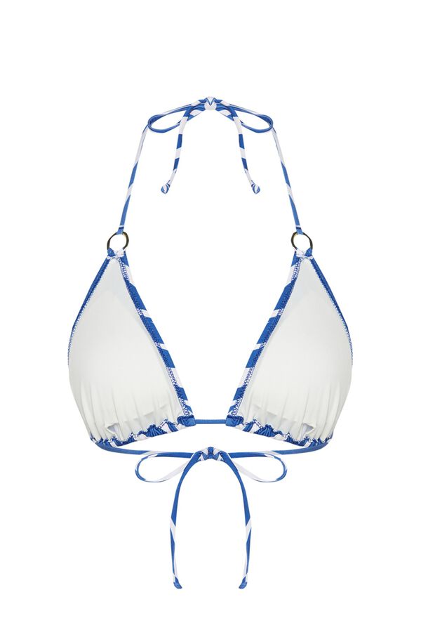 Trendyol Top de bikini triangular animal print estampado