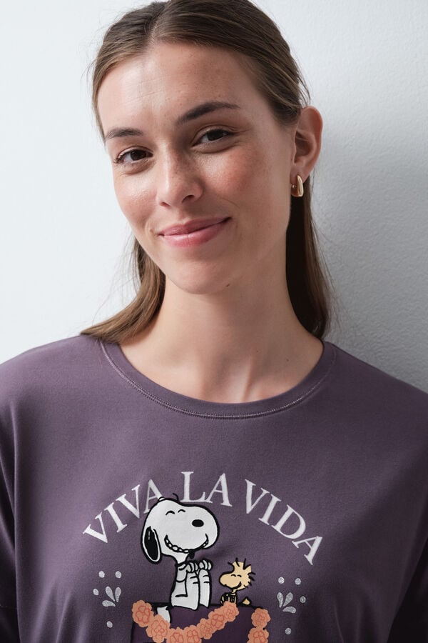 Women'secret Duga pidžama Snoopy Halloween Ljubičasta