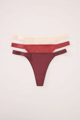 Women'secret Pakovanje od 3 bele pamučne tange sa print Print