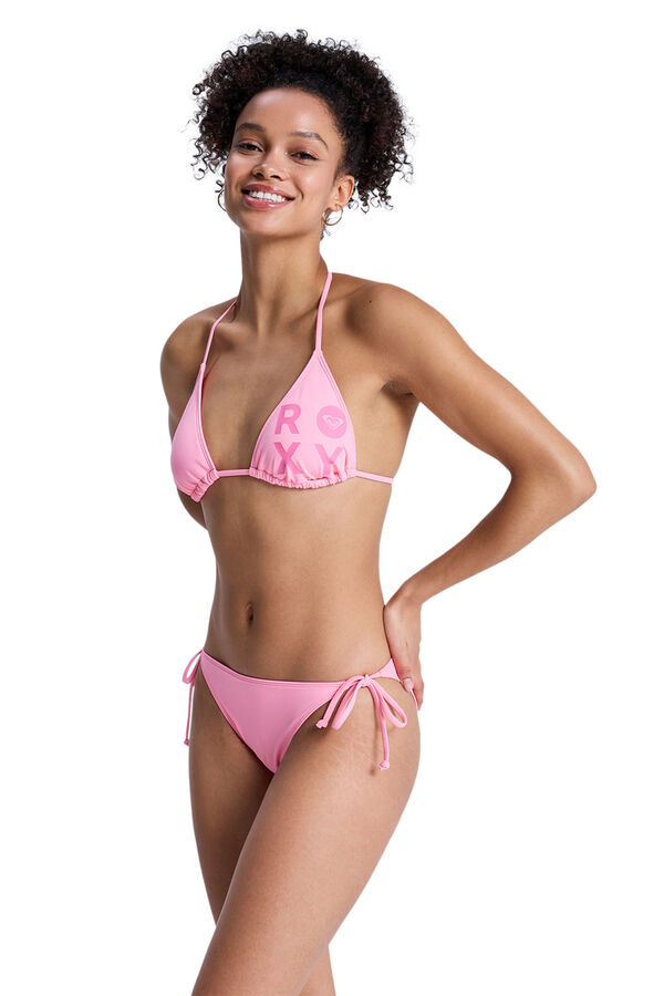 Roxy Plain triangle bikini set pink
