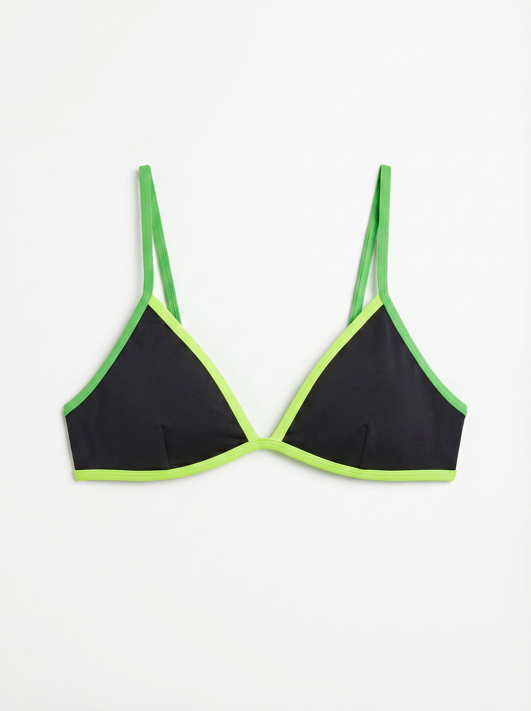 HI&BYE Crni fiksni trouglasti top bikinija