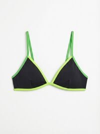 HI&BYE Crni fiksni trouglasti top bikinija