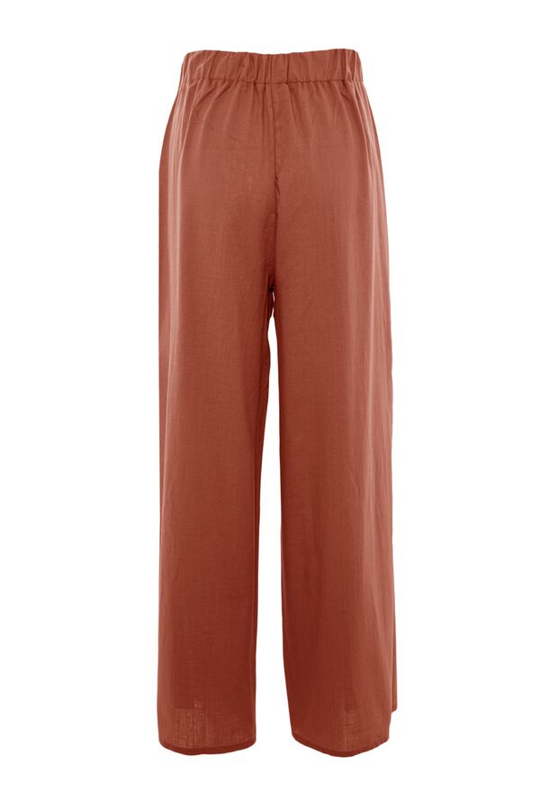 Trendyol Pantalones cintura alta aberturas naranja